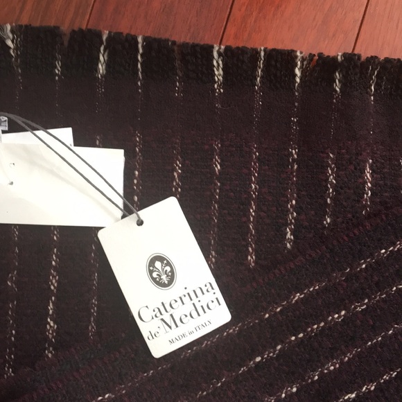 CATERINA DE MEDICI Woolen LARGE Plaid Scarf - Picture 4 of 6